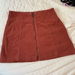 Burnt Orange Corduroy Mini Skirt